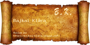 Bajkai Klára névjegykártya