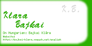 klara bajkai business card